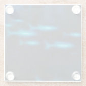 Blauwe vissilhouettes glazen onderzetter (Achterkant)