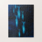 Blauwe vissilhouettes legpuzzel (Verticaal)