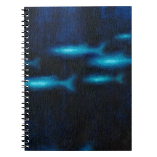 Blauwe vissilhouettes notitieboek (Voorkant)
