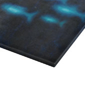 Blauwe vissilhouettes snijplank (Hoek)