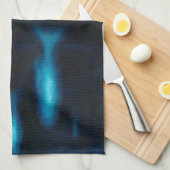 Blauwe vissilhouettes theedoek (Quarter Fold)