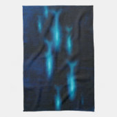 Blauwe vissilhouettes theedoek (Verticaal)