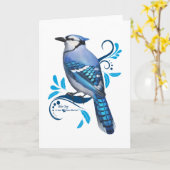 Blauwe Vlaamse gaai Kaart (Gele Bloem)