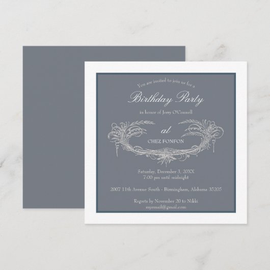 Blauwe  Vlaamse Volwassenpartij Kaart (Voorkant / Achterkant)