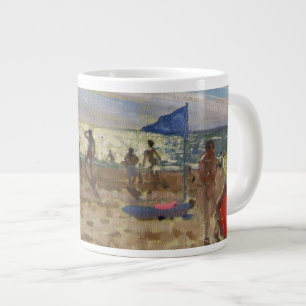 Blauwe vlag en rode zonschaduw Montalivet Grote Koffiekop
