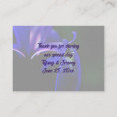 Blauwe Vlag Iris Bloem Gepersonaliseerde bruiloft Plaatskaartje (Achterkant)