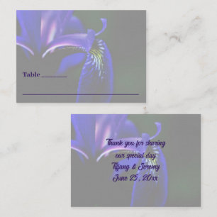 Blauwe Vlag Iris Bloem Gepersonaliseerde bruiloft Plaatskaartje