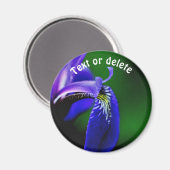 Blauwe Vlag Iris Bloem Persoonlijk Magneet (Voorkant / Achterkant)