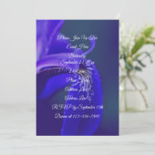 Blauwe Vlag Iris Bloemblad Elegante Partij Kaart (Staand voorkant)