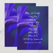 Blauwe Vlag Iris Bloemblad Elegante Partij Kaart (Voorkant / Achterkant)