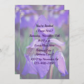 Blauwe Vlag Iris Flower Party Kaart (Voorkant / Achterkant)