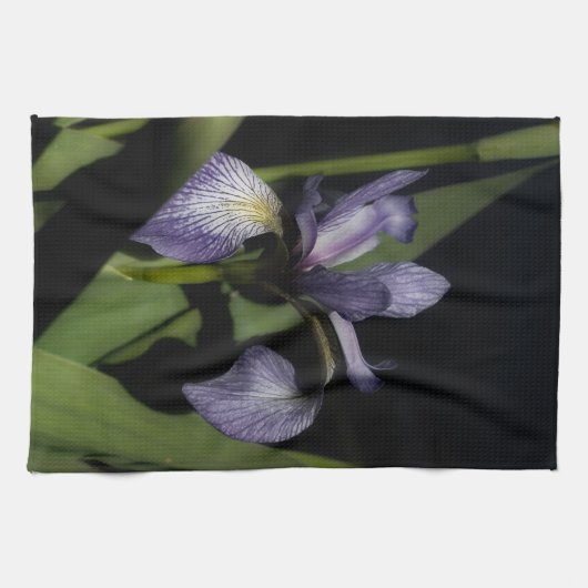 Blauwe vlag Iris-ventilator Theedoek (Horizontaal)