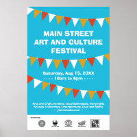Blauwe vlag van het communautaire straatfestival