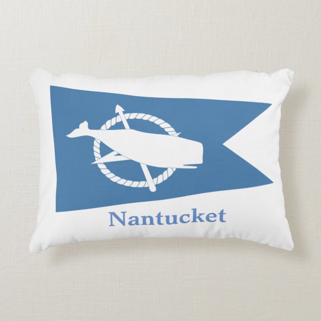Blauwe vlag van Nantucket Decoratief Kussen (Voorkant)