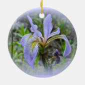 Blauwe vlag - Wilde Iris Keramisch Ornament (Achterkant)