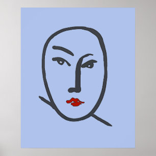 Blauwe vlakken Abstract Poster