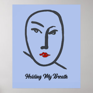 Blauwe vlakken Abstract Poster