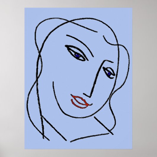 Blauwe vlakken Abstract Poster (Voorkant)