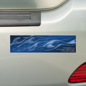 Blauwe vlam 2 bumpersticker (Op auto)