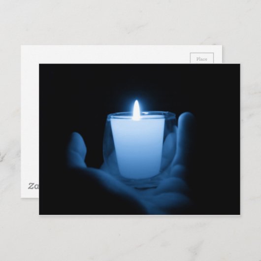 Blauwe vlam briefkaart (Voorkant / Achterkant)