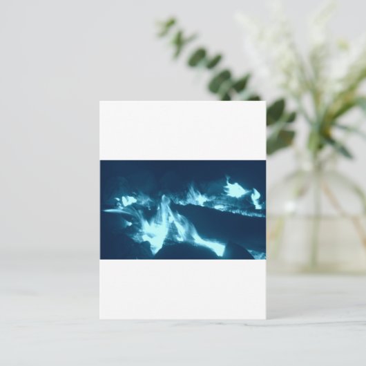 Blauwe vlam briefkaart (Staand voorkant)