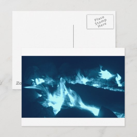 Blauwe vlam briefkaart (Voorkant / Achterkant)