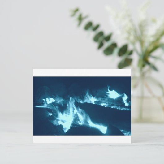 Blauwe vlam briefkaart (Staand voorkant)