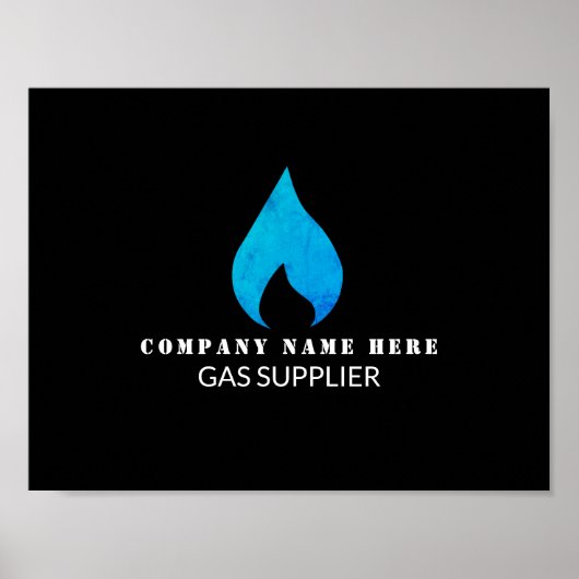 Blauwe vlam, gasingenieur en -leverancier poster (Voorkant)