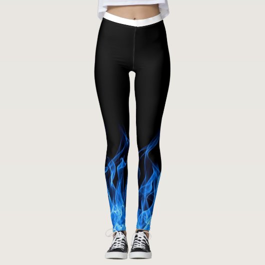 Blauwe vlam Leggings (Voorkant)