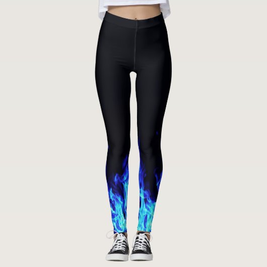 Blauwe vlam Leggings (Voorkant)