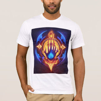 Blauwe Vlamkracht: Mystieke Hand T-shirt