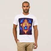 Blauwe Vlamkracht: Mystieke Hand T-shirt (Voorkant volledig)