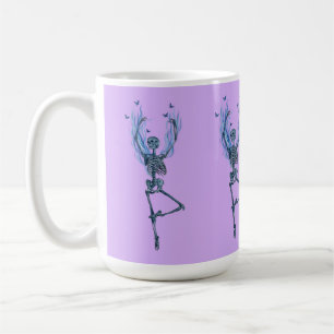 Blauwe Vlammen Ballerina Dansend Skelet Kunst Paar Koffiemok