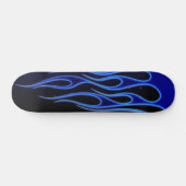 blauwe vlammen persoonlijk skateboard (Horizontaal)