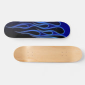blauwe vlammen persoonlijk skateboard (Horizontaal)