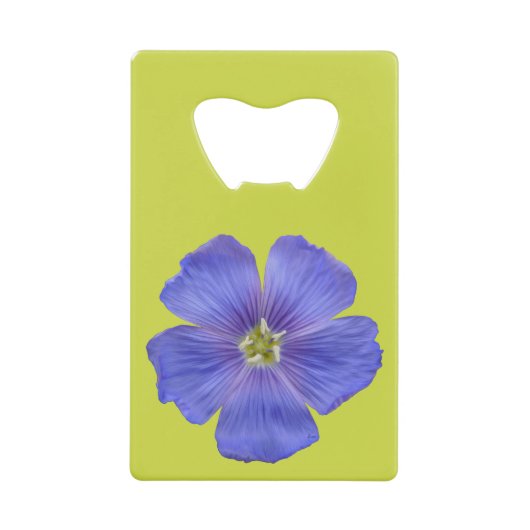 Blauwe vlas #1 creditkaart flessenopener (Voorkant)