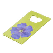 Blauwe vlas #1 creditkaart flessenopener (Achterkant Gekanteld)