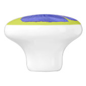 Blauwe vlas #1 keramische knop (Zijkant)