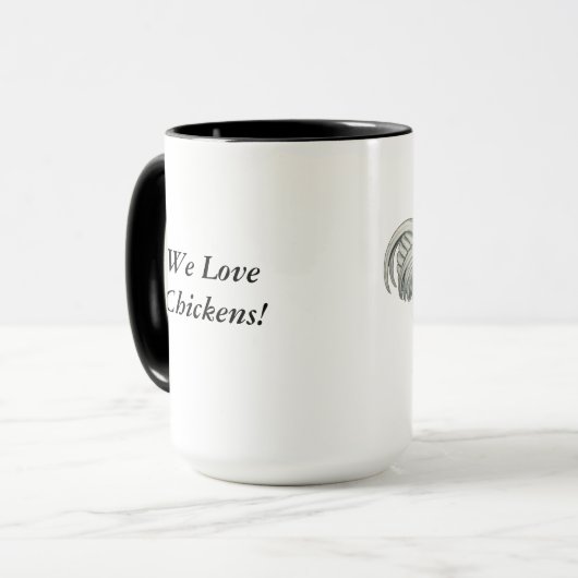 Blauwe vleeskuikens mok (Voorkant links)