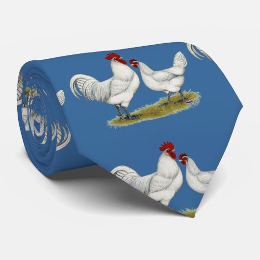 Blauwe vleeskuikens stropdas (Opgerold)