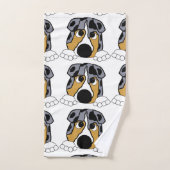 blauwe vlegel bad handdoek (Handdoek)