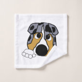 blauwe vlegel bad handdoek (Wasdoekje)