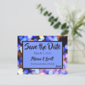 Blauwe vlekjes Sla de datumkaart op Save The Date (Staand voorkant)