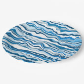 Blauwe, vlekvormende verfstrook voor kunstschilfer papieren bordje (Gekanteld)