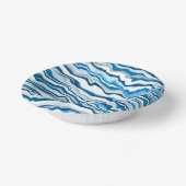 Blauwe vlekvormig marmer-kleuringsstreep papieren kommen (Gebogen)