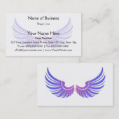 Blauwe vleugels met magenta visitekaartje (Voorkant / Achterkant)