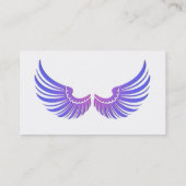 Blauwe vleugels met magenta visitekaartje (Achterkant)