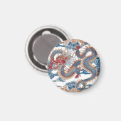 blauwe vliegende draakGooi Kussen Magneet (Voorkant / Achterkant)