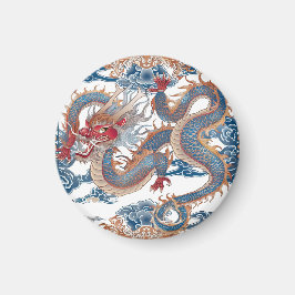 blauwe vliegende draakGooi Kussen Magneet