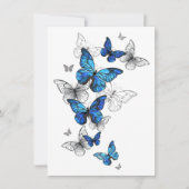 Blauwe Vliegende Vlinders Morpho Aankondiging (Voorkant)